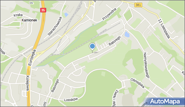 Wałbrzych, Stefana Batorego, mapa Wałbrzycha