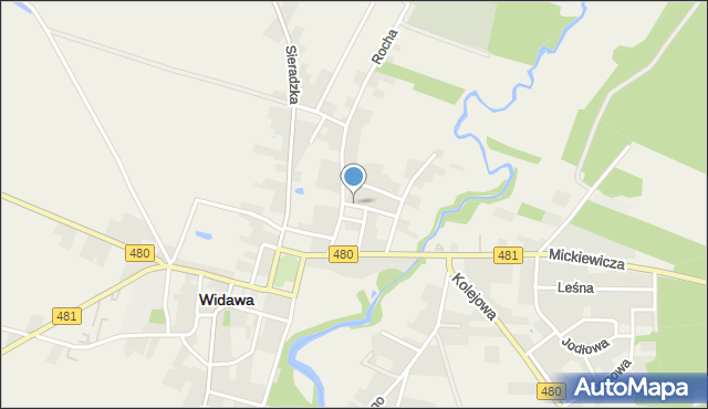 Widawa powiat łaski, Stary Rynek, mapa Widawa powiat łaski
