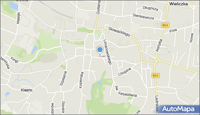 Wieliczka, Stefana Batorego, mapa Wieliczka