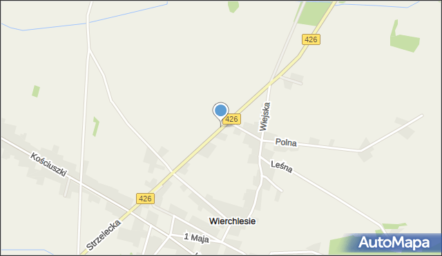 Wierchlesie, Strzelecka, mapa Wierchlesie