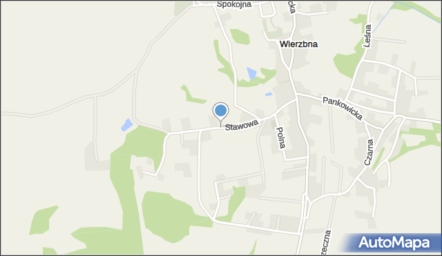 Wierzbna gmina Żarów, Stawowa, mapa Wierzbna gmina Żarów