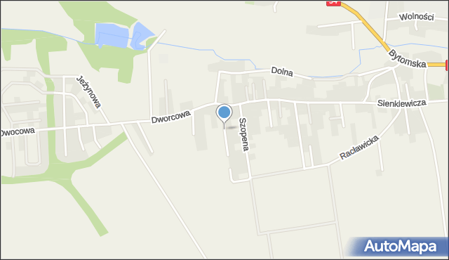 Wieszowa, Strzody, mapa Wieszowa