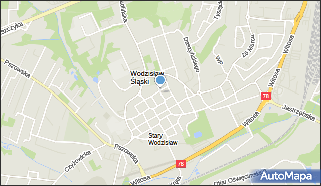 Wodzisław Śląski, Styczyńskiego Wincentego, mapa Wodzisławia Śląskiego