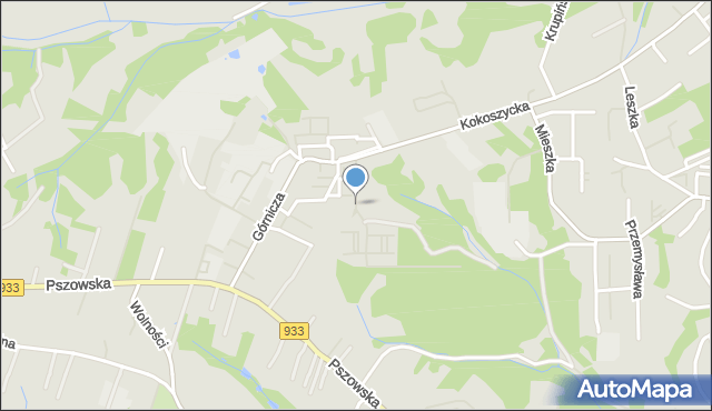 Wodzisław Śląski, Stefana Batorego, mapa Wodzisławia Śląskiego