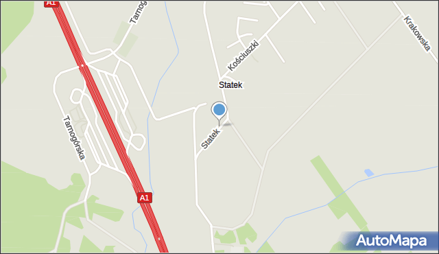 Woźniki powiat lubliniecki, Statek, mapa Woźniki powiat lubliniecki