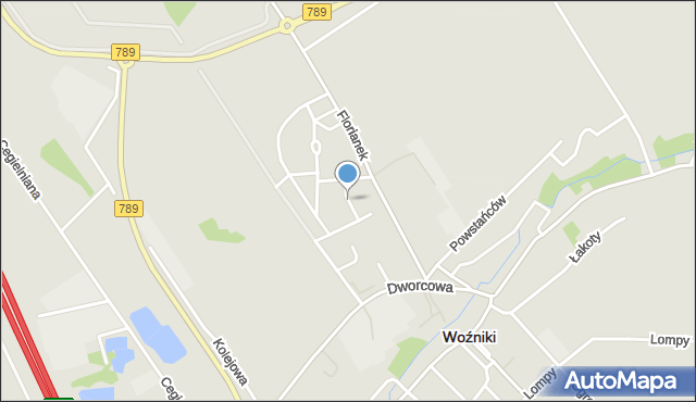 Woźniki powiat lubliniecki, Strzelców, mapa Woźniki powiat lubliniecki