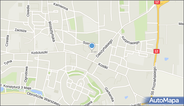 Wschowa, Strażacka, mapa Wschowa