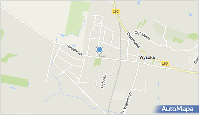 Wysoka powiat pilski, Strzelecka, mapa Wysoka powiat pilski
