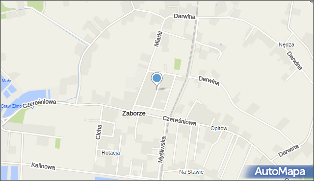 Zaborze gmina Chybie, Strażacka, mapa Zaborze gmina Chybie