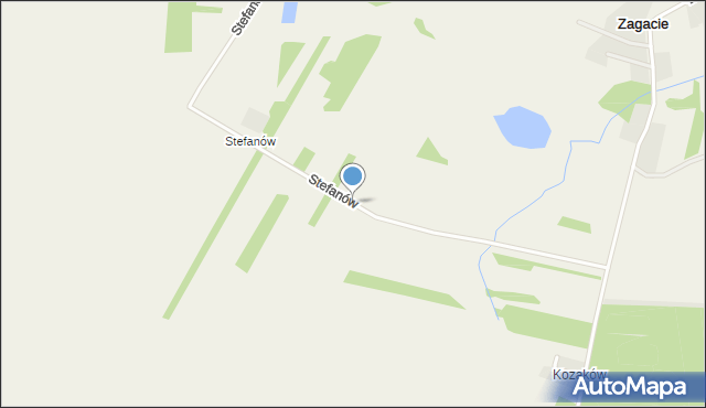 Zagacie gmina Koniecpol, Stefanów, mapa Zagacie gmina Koniecpol