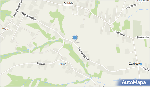 Zakliczyn gmina Siepraw, Starowiejska, mapa Zakliczyn gmina Siepraw