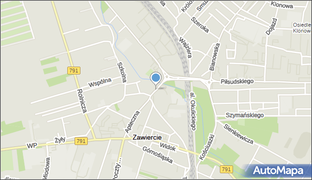 Zawiercie, Stary Rynek, mapa Zawiercie