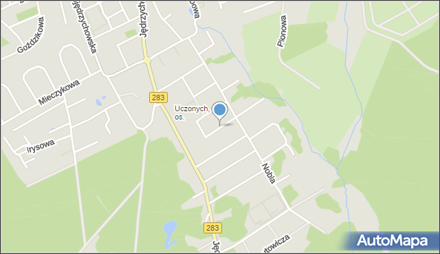 Zielona Góra, Strzeleckiego Pawła, mapa Zielona Góra