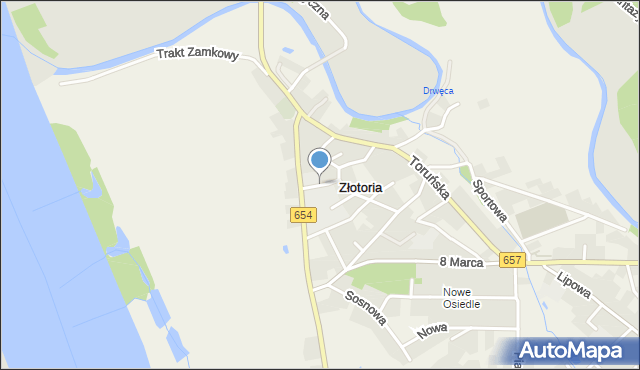 Złotoria gmina Lubicz, Stanowicza Krzysztofa, ks. kan., mapa Złotoria gmina Lubicz