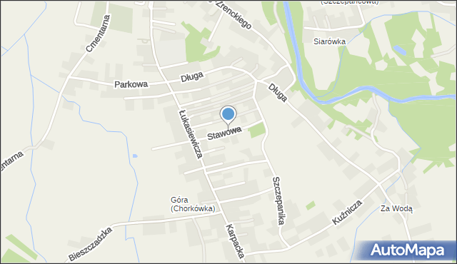 Zręcin, Stawowa, mapa Zręcin