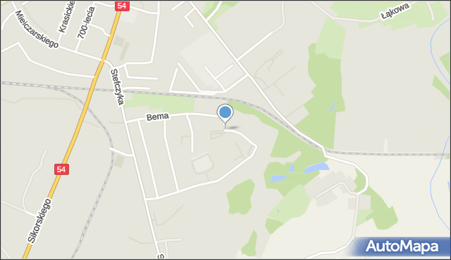 Braniewo, Sucharskiego Henryka, mjr., mapa Braniewo