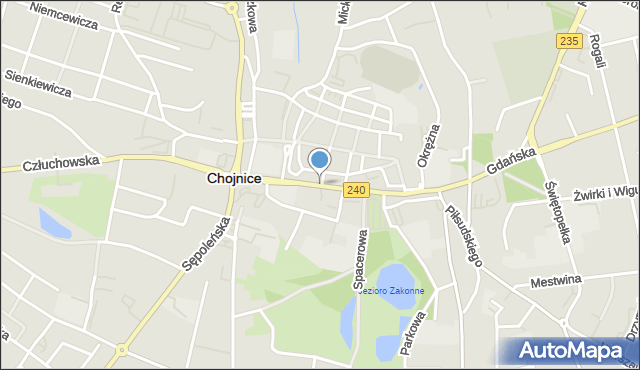 Chojnice, Sukienników, mapa Chojnic