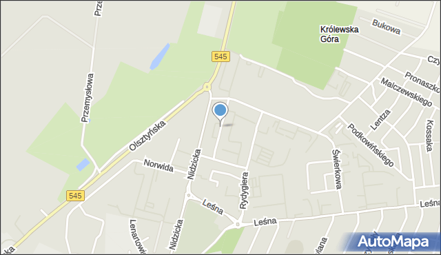 Działdowo, Sukertowej-Biedrawiny Emilii, mapa Działdowo