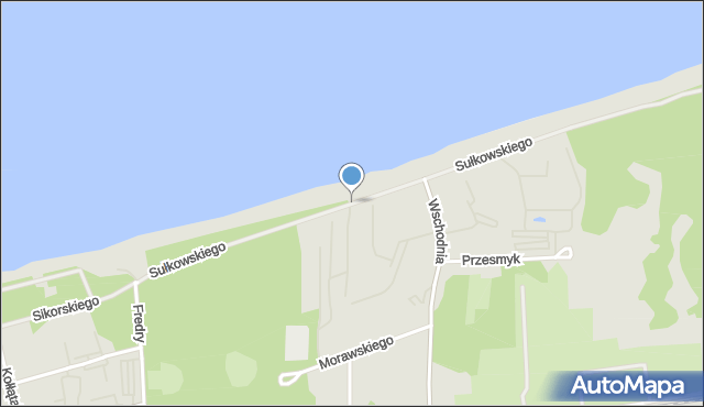 Kołobrzeg, Sułkowskiego Antoniego, mapa Kołobrzegu