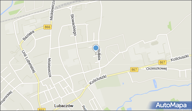 Lubaczów, Sucharskiego Henryka, mjr., mapa Lubaczów