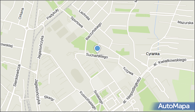 Mielec, Sucharskiego Henryka, mjr., mapa Mielca