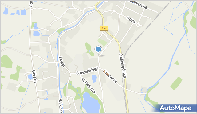 Mysłakowice, Sułkowskiego, mapa Mysłakowice