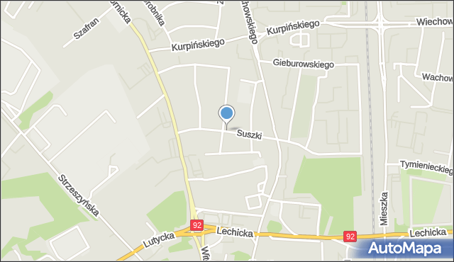 Poznań, Suszki Jerzego, mapa Poznania