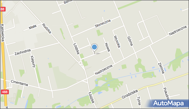 Rzgów powiat łódzki wschodni, Sucharskiego Henryka, mjr., mapa Rzgów powiat łódzki wschodni