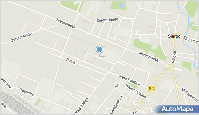Sierpc, Sucharskiego Henryka, mjr., mapa Sierpc