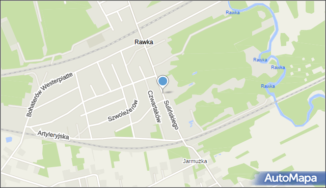 Skierniewice, Sulińskiego Romualda, ppłk. pil., mapa Skierniewic