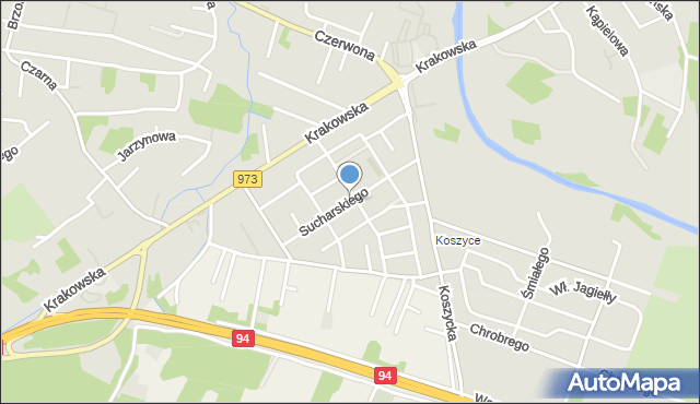 Tarnów, Sucharskiego Henryka, mjr., mapa Tarnów