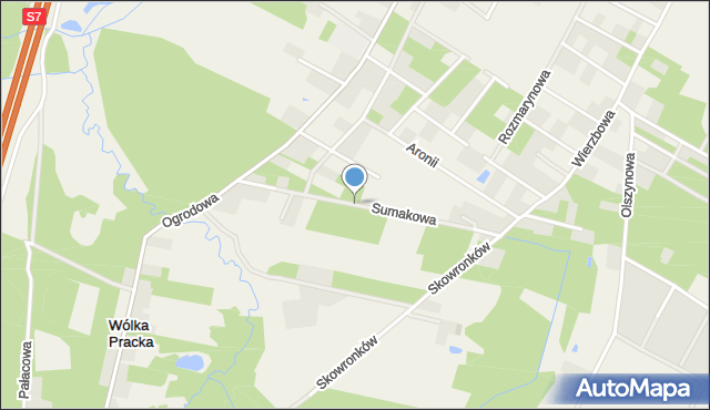 Wólka Pracka, Sumakowa, mapa Wólka Pracka