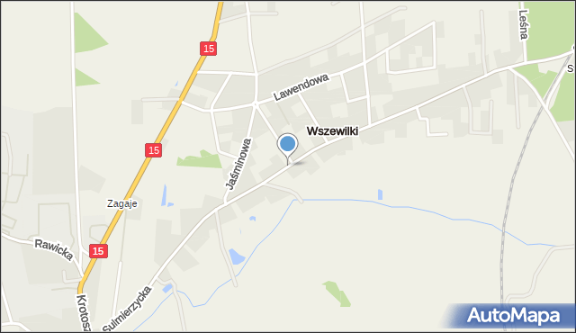 Wszewilki, Sulmierzycka, mapa Wszewilki