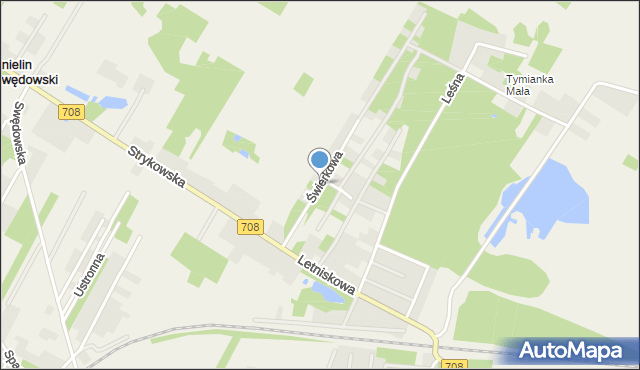 Anielin Swędowski, Świerkowa, mapa Anielin Swędowski