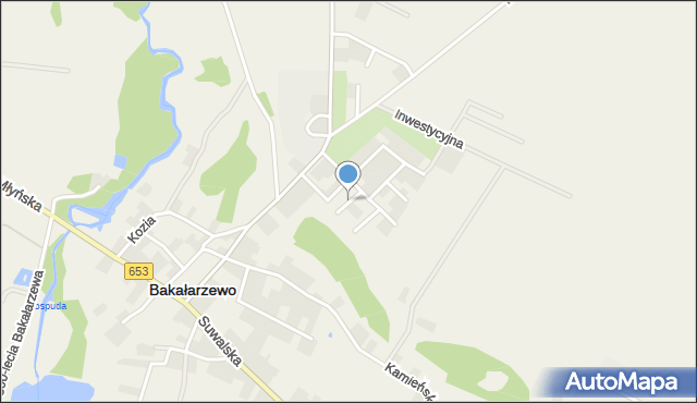 Bakałarzewo, Świerkowa, mapa Bakałarzewo