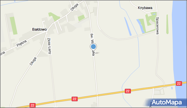 Bałdowo gmina Tczew, Św. Wojciecha, mapa Bałdowo gmina Tczew