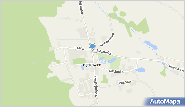 Będkowice gmina Sobótka, Świętojańska, mapa Będkowice gmina Sobótka