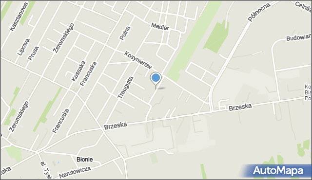 Biała Podlaska, św. Brata Alberta Chmielowskiego, mapa Białej Podlaskiej