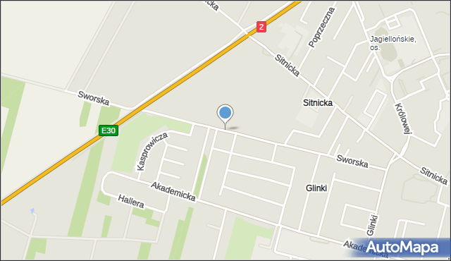 Biała Podlaska, Sworska, mapa Białej Podlaskiej