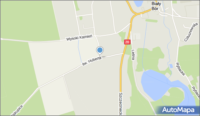 Biały Bór powiat szczecinecki, św. Huberta, mapa Biały Bór powiat szczecinecki