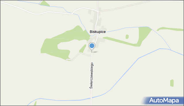 Biskupice gmina Jordanów Śląski, Świerczewskiego Karola, gen., mapa Biskupice gmina Jordanów Śląski