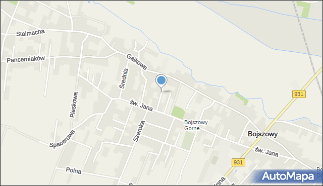 Bojszowy, św. Józefa, mapa Bojszowy