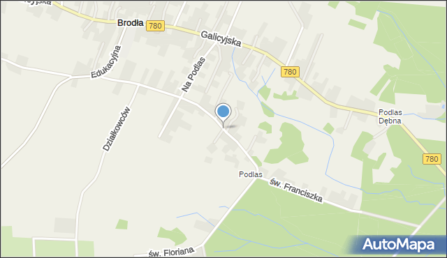 Brodła, św. Floriana, mapa Brodła