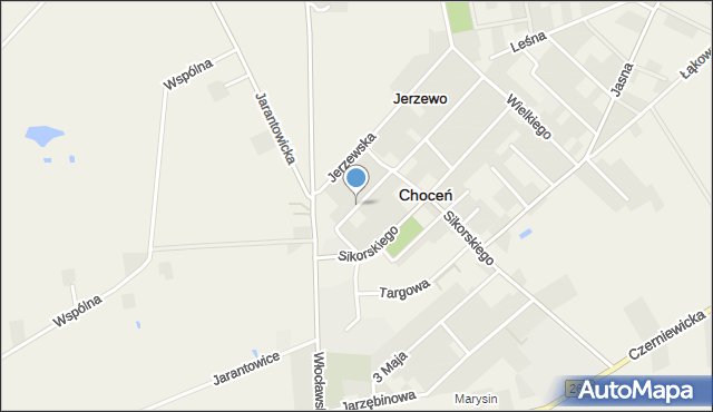 Choceń, Świerkowa, mapa Choceń