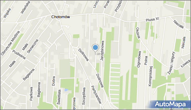 Chotomów, św. Tomasza z Akwinu, mapa Chotomów