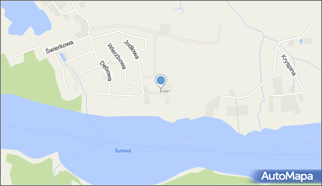 Chrzanowo gmina Ełk, św. Faustyny, mapa Chrzanowo gmina Ełk