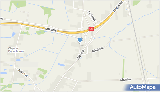 Chynów powiat grójecki, Świerkowa, mapa Chynów powiat grójecki