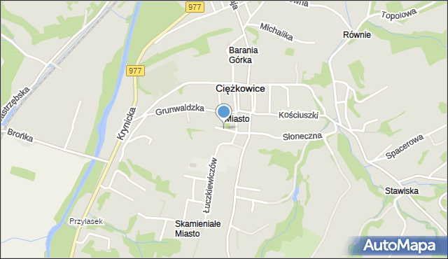 Ciężkowice powiat tarnowski, św. Floriana, mapa Ciężkowice powiat tarnowski