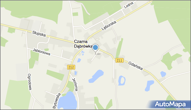 Czarna Dąbrówka powiat bytowski, św. Stanisława Kostki, mapa Czarna Dąbrówka powiat bytowski