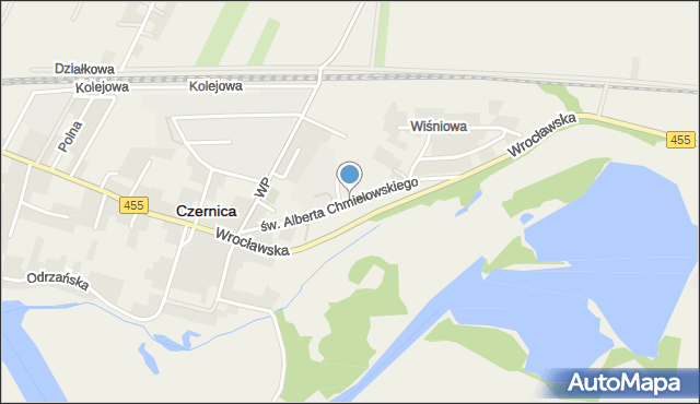 Czernica powiat wrocławski, św. Brata Alberta Chmielowskiego, mapa Czernica powiat wrocławski